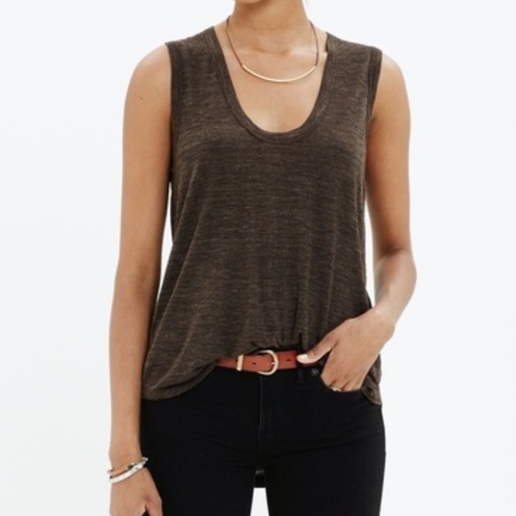 Madewell Tops - NWOT Madewell Heathered Brown Draft Tank XXS